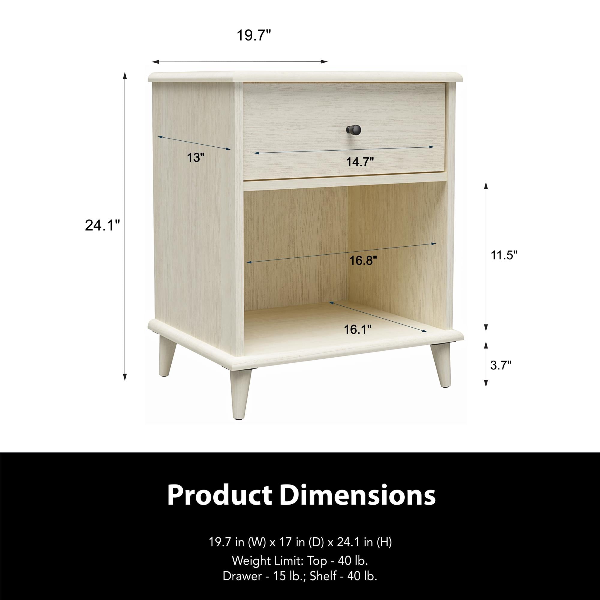 Ameriwood Home Farnsworth Nightstand - Ivory Oak