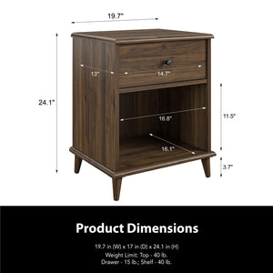 Ameriwood Home Farnsworth Nightstand - Florence Walnut