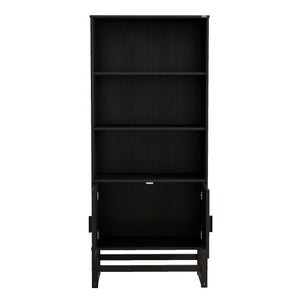 Ren Home Talo 3 Shelf Bookcase with 2 Doors - Espresso
