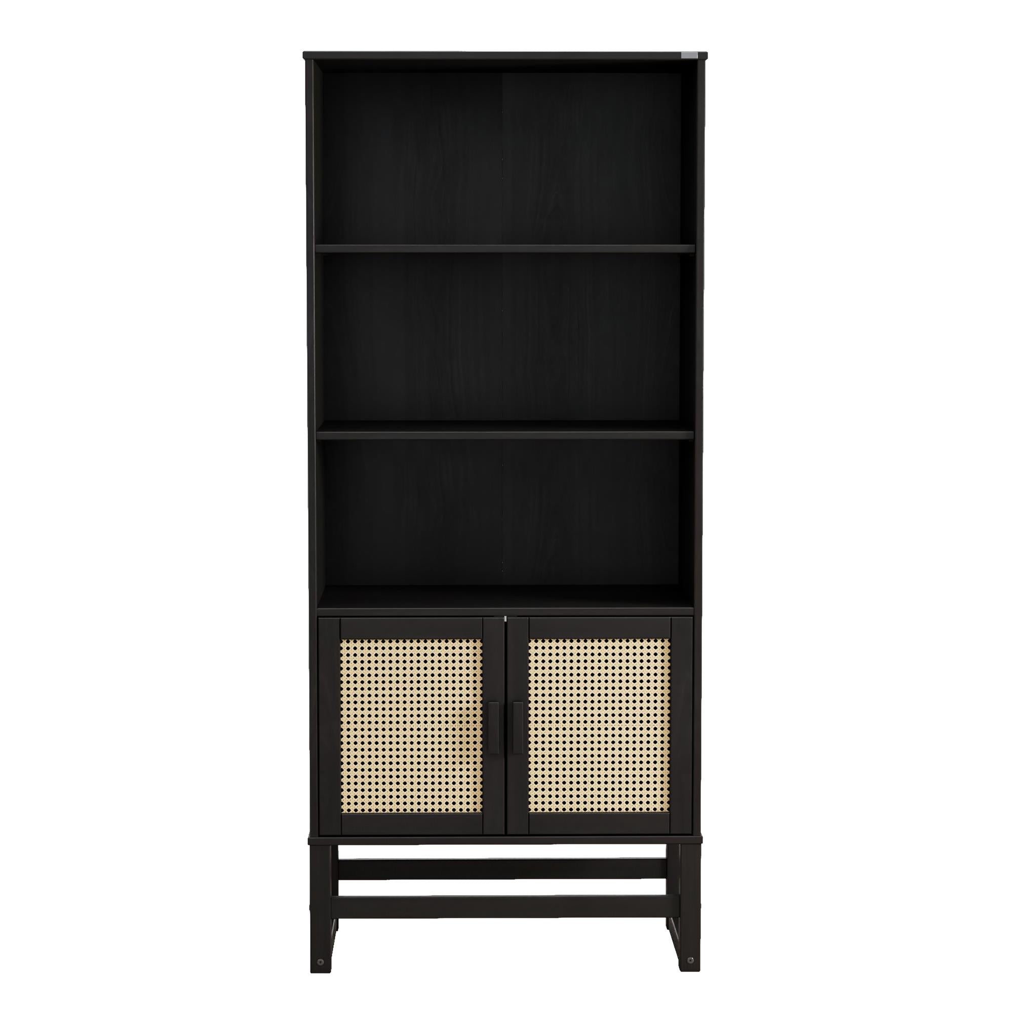 Ren Home Talo 3 Shelf Bookcase with 2 Doors - Espresso