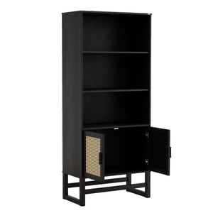 Ren Home Talo 3 Shelf Bookcase with 2 Doors - Espresso
