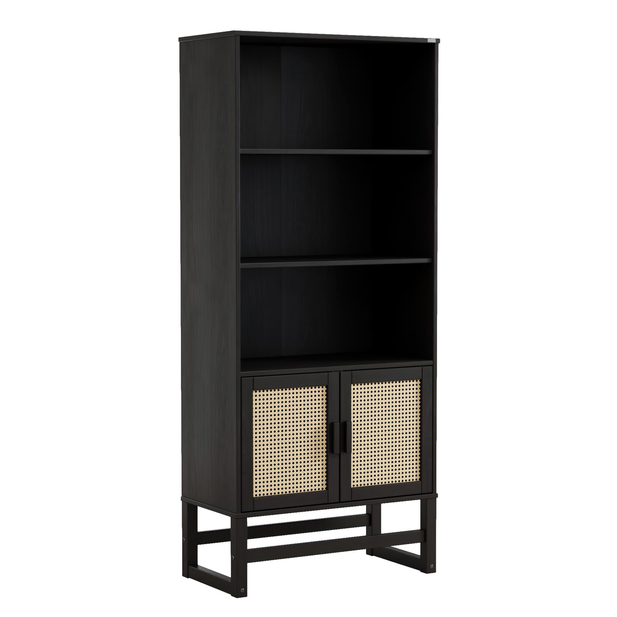 Ren Home Talo 3 Shelf Bookcase with 2 Doors - Espresso
