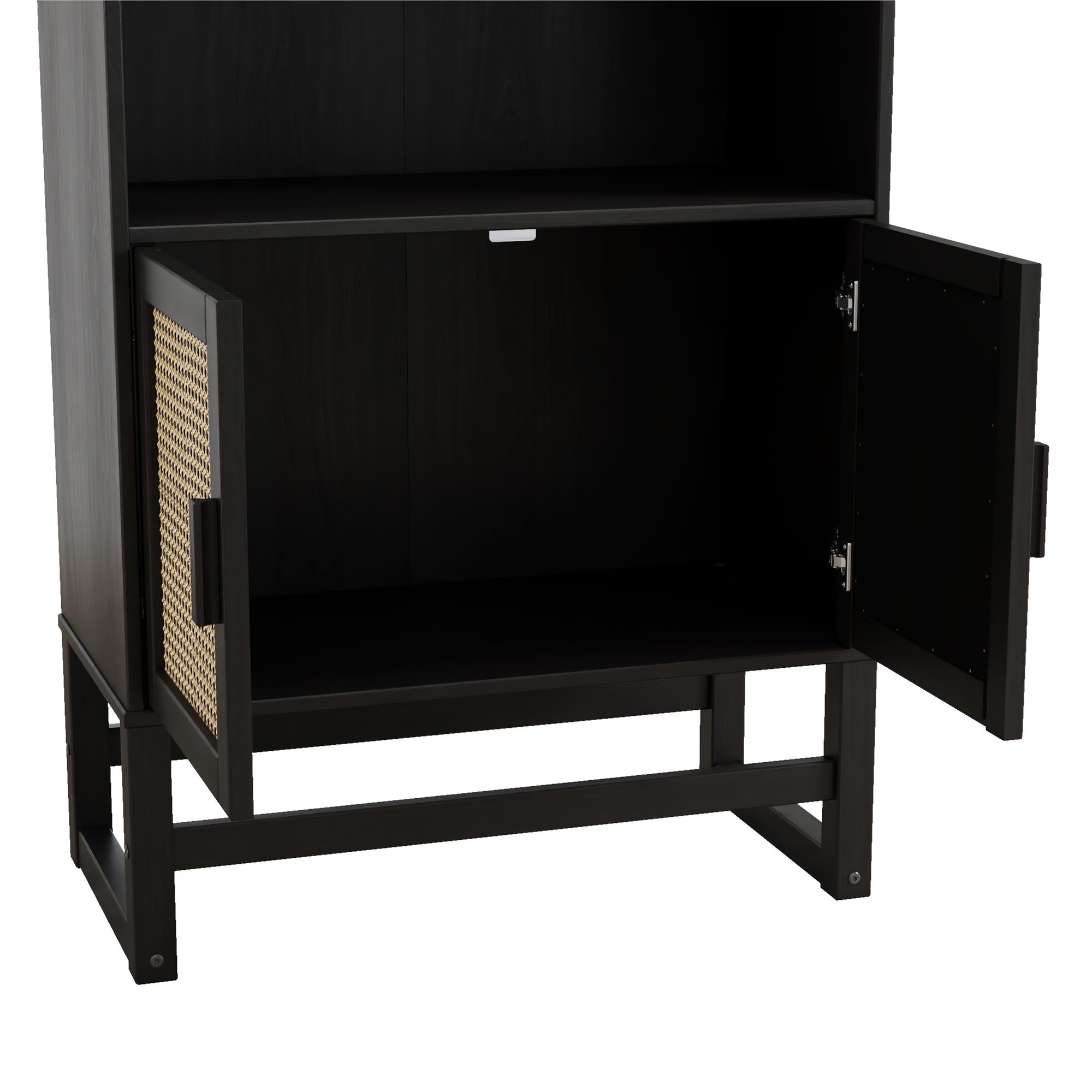 Ren Home Talo 3 Shelf Bookcase with 2 Doors - Espresso