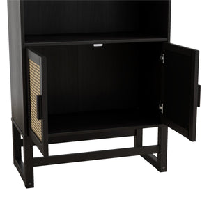 Ren Home Talo 3 Shelf Bookcase with 2 Doors - Espresso