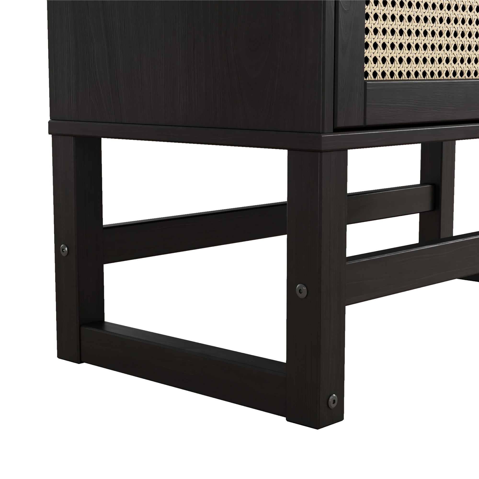 Ren Home Talo 3 Shelf Bookcase with 2 Doors - Espresso