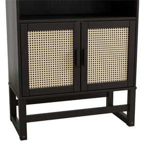 Ren Home Talo 3 Shelf Bookcase with 2 Doors - Espresso