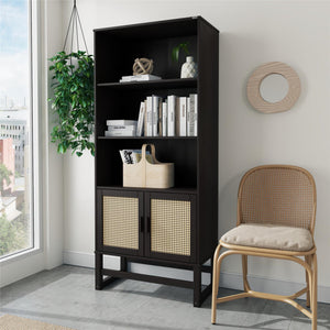Ren Home Talo 3 Shelf Bookcase with 2 Doors - Espresso