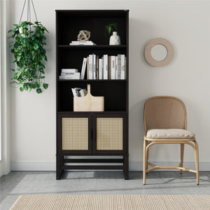 Ren Home Talo 3 Shelf Bookcase with 2 Doors - Espresso