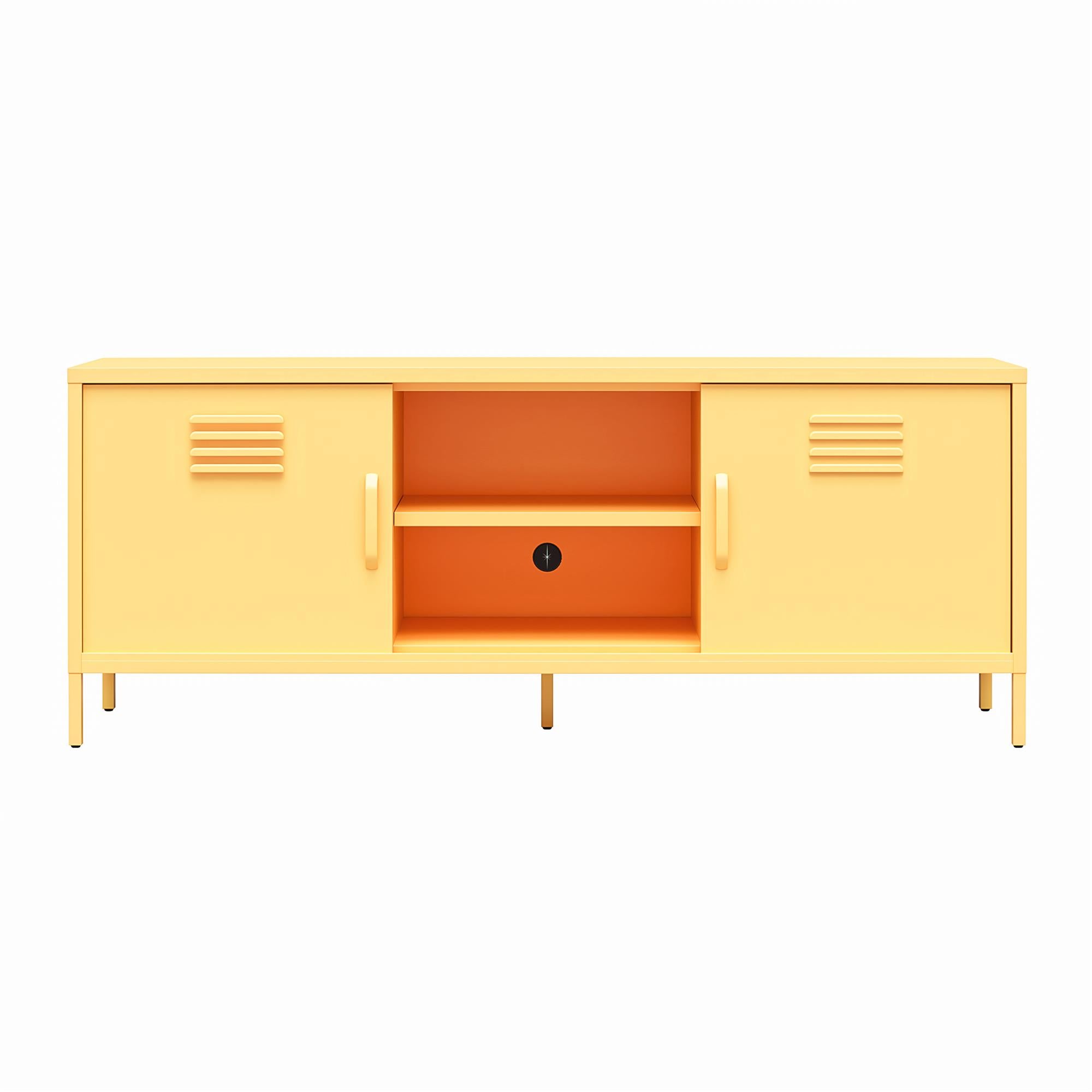 Novogratz Cache Metal Locker-Style TV Stand for TVs up to 65" - Yellow