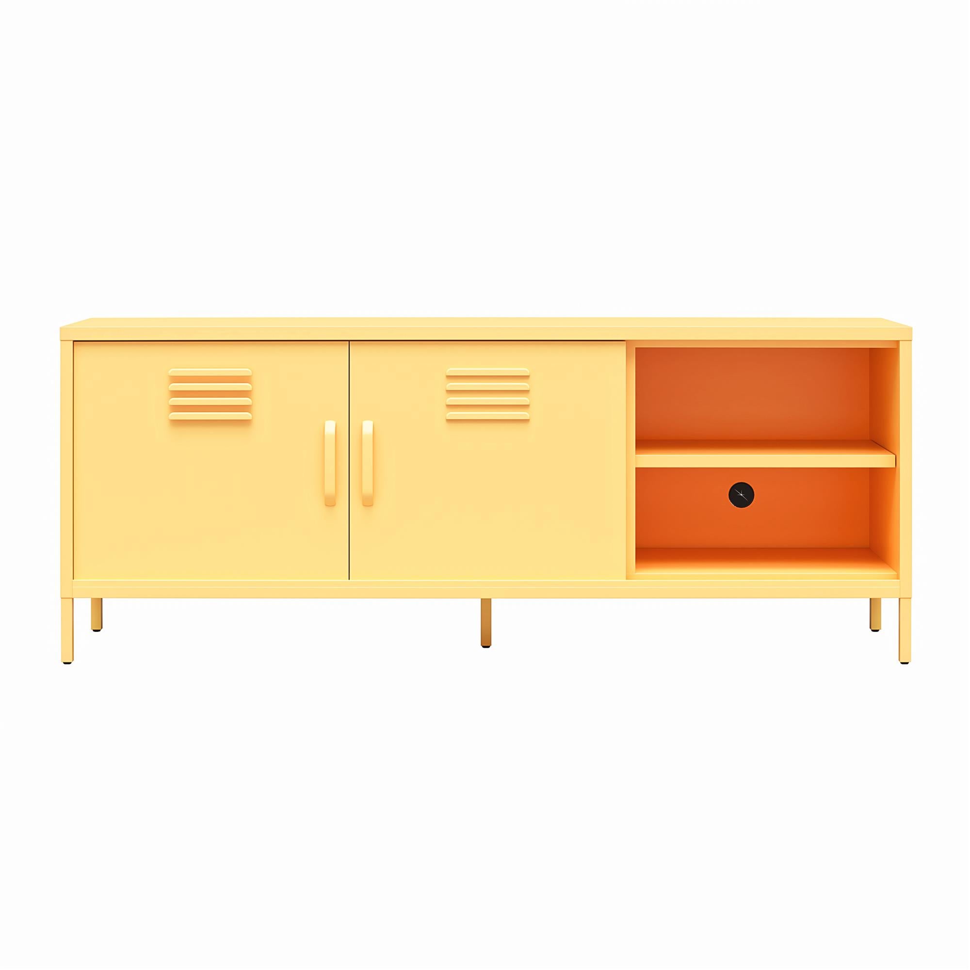 Novogratz Cache Metal Locker-Style TV Stand for TVs up to 65" - Yellow