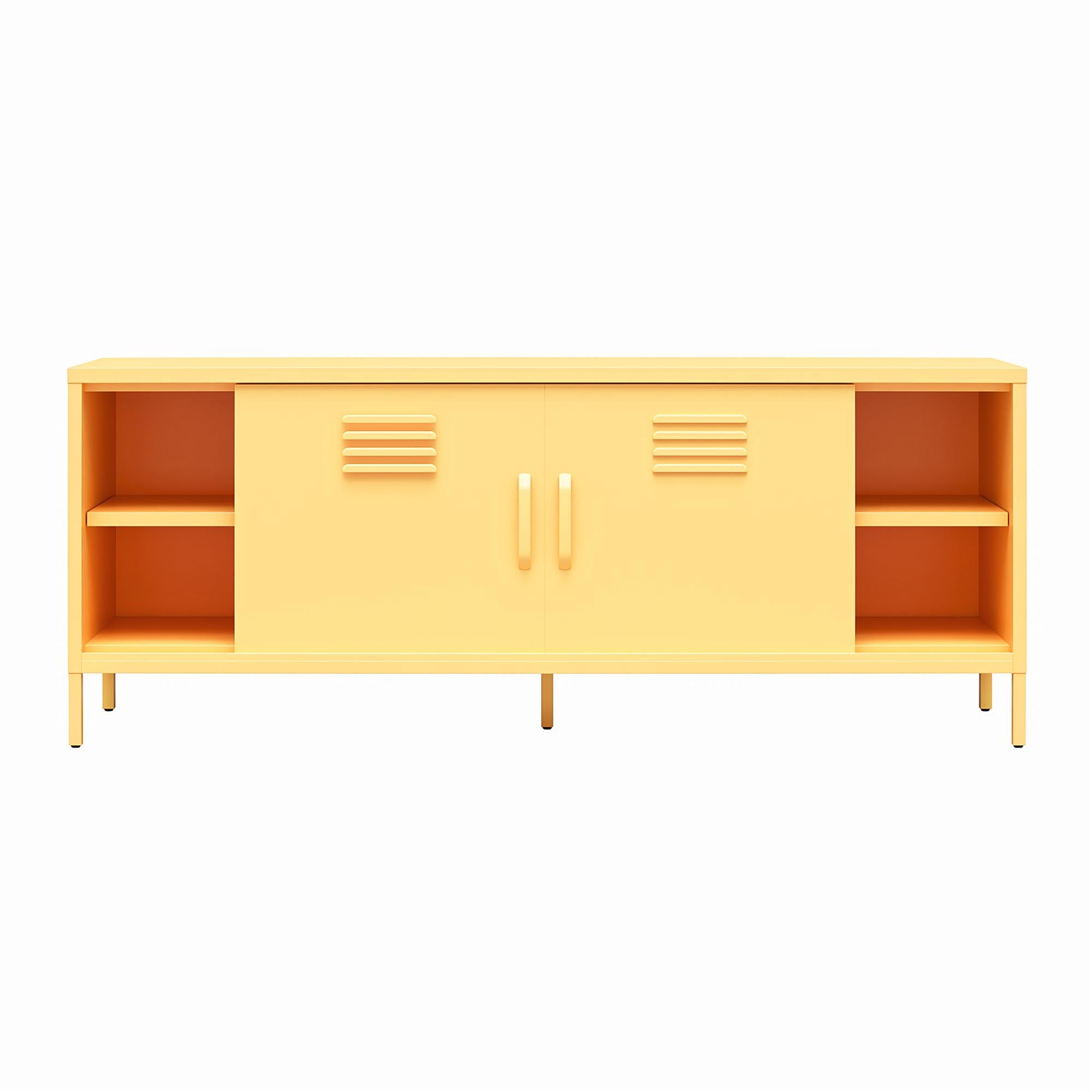 Novogratz Cache Metal Locker-Style TV Stand for TVs up to 65" - Yellow