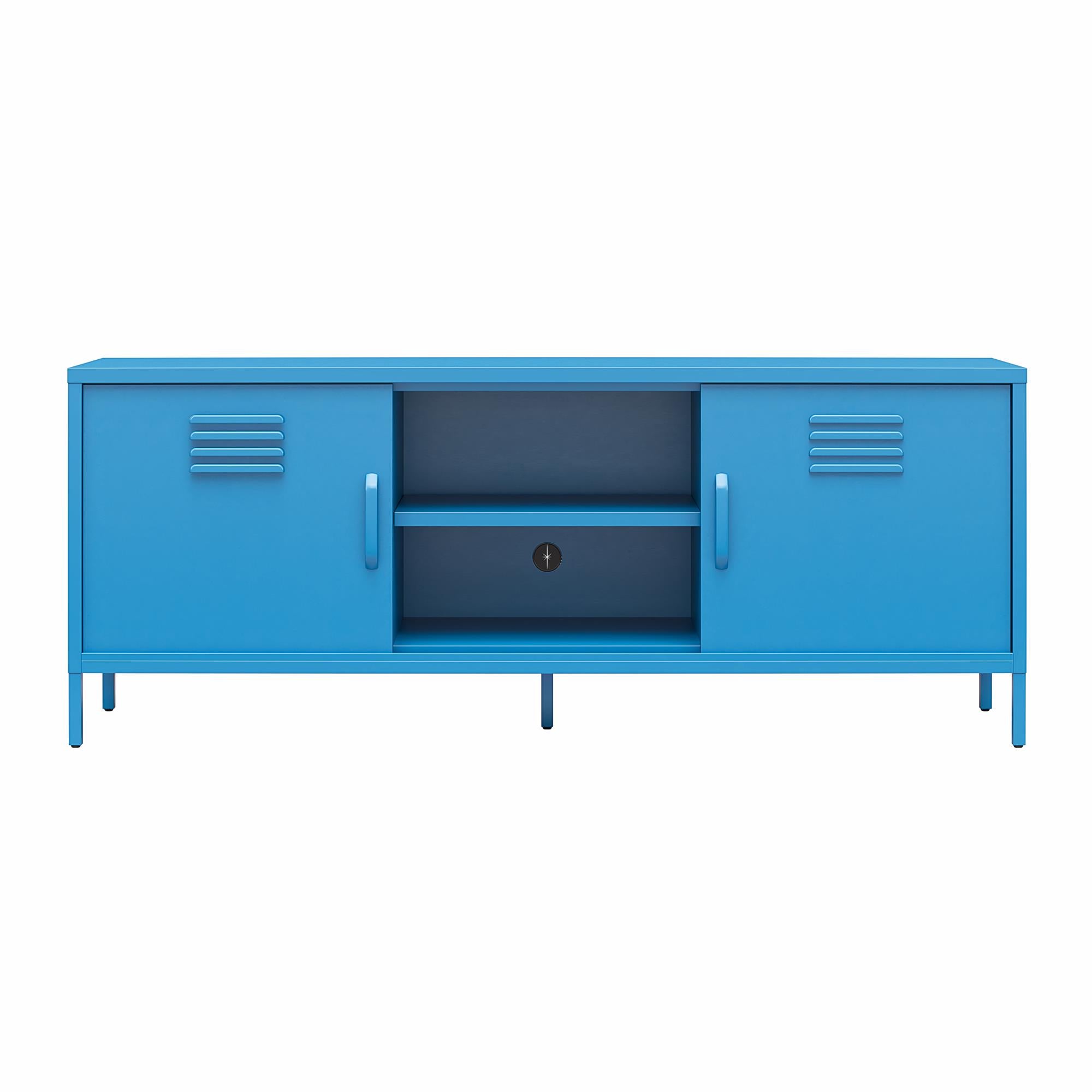 Novogratz Cache Metal Locker-Style TV Stand for TVs up to 65" - Bright Blue