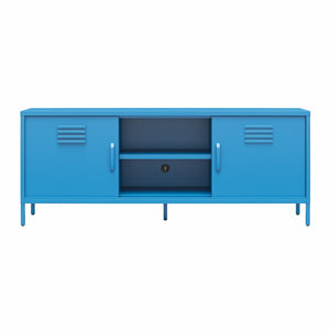 Novogratz Cache Metal Locker-Style TV Stand for TVs up to 65" - Bright Blue