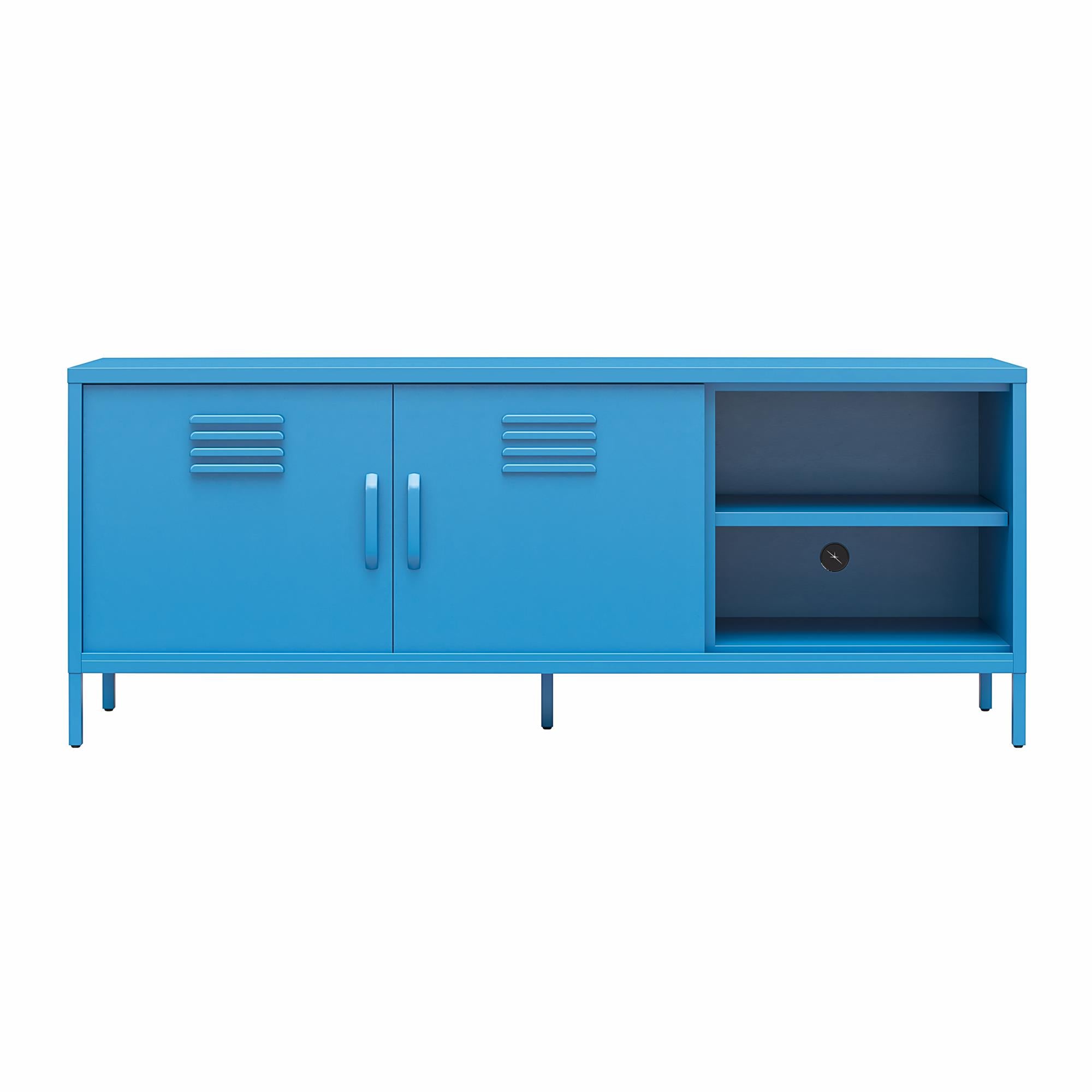 Novogratz Cache Metal Locker-Style TV Stand for TVs up to 65" - Bright Blue