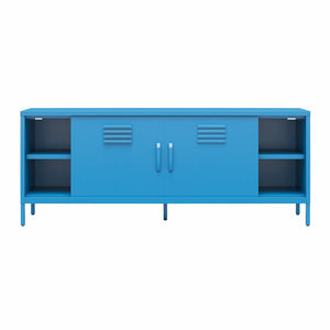 Novogratz Cache Metal Locker-Style TV Stand for TVs up to 65" - Bright Blue