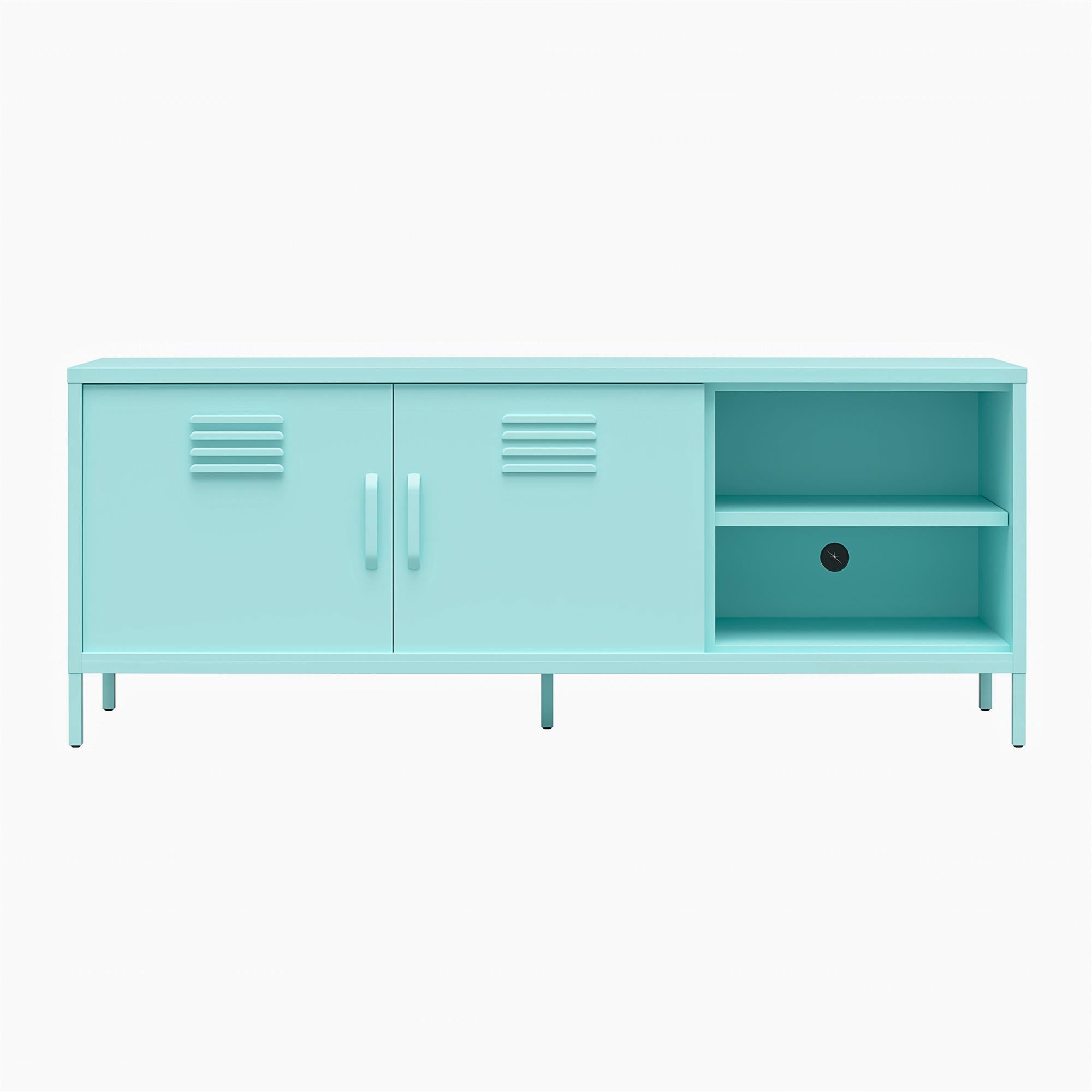 Novogratz Cache Metal Locker-Style TV Stand for TVs up to 65" - Mint