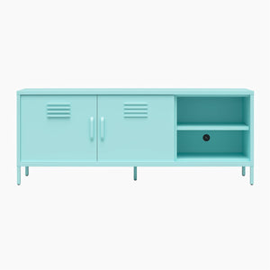 Novogratz Cache Metal Locker-Style TV Stand for TVs up to 65" - Mint