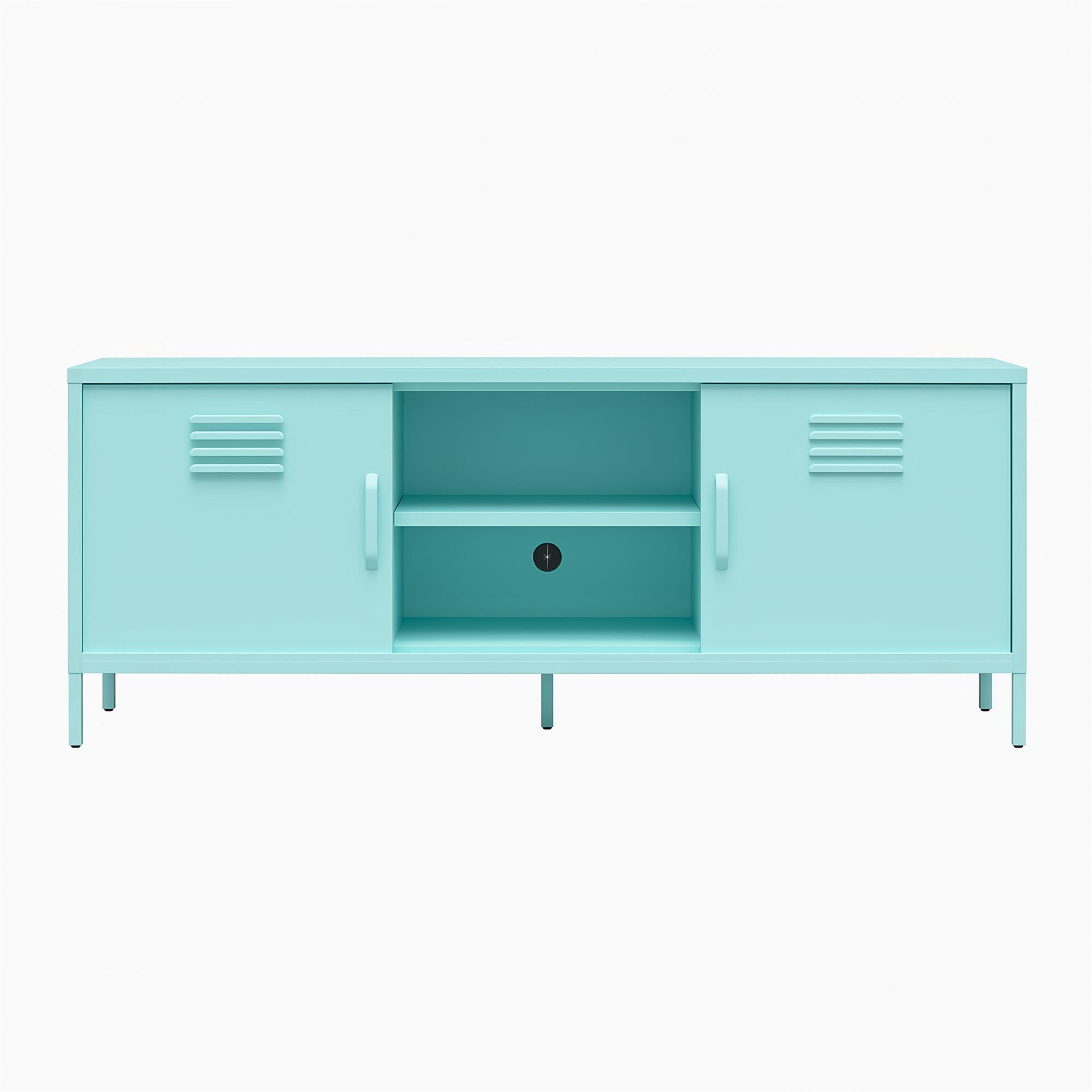 Novogratz Cache Metal Locker-Style TV Stand for TVs up to 65" - Mint