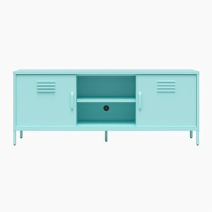 Novogratz Cache Metal Locker-Style TV Stand for TVs up to 65" - Mint