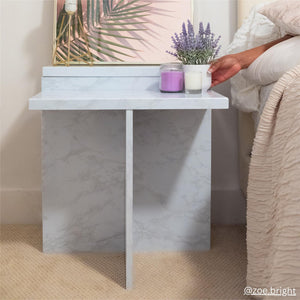 CosmoLiving Brielle Accent Table - White marble