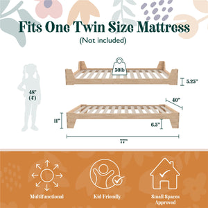 Max & Finn Maverick Kids Montessori Flip Bed - Natural - Twin