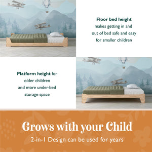 Max & Finn Maverick Kids Montessori Flip Bed - Natural - Twin