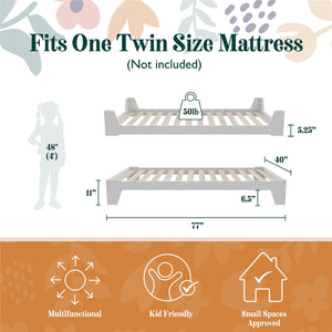 Max & Finn Maverick Kids Montessori Flip Bed - White - Twin