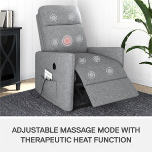 DHP Kai Power Recliner with Massage and Heat - Dark Gray - 1-Seater