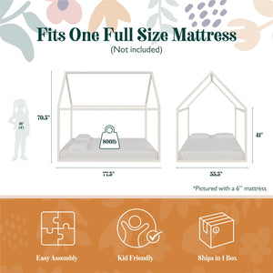 Max & Finn Skyler Metal House Bed - Off White - Full