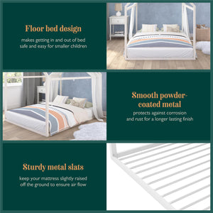 Max & Finn Skyler Metal House Bed - Off White - Full