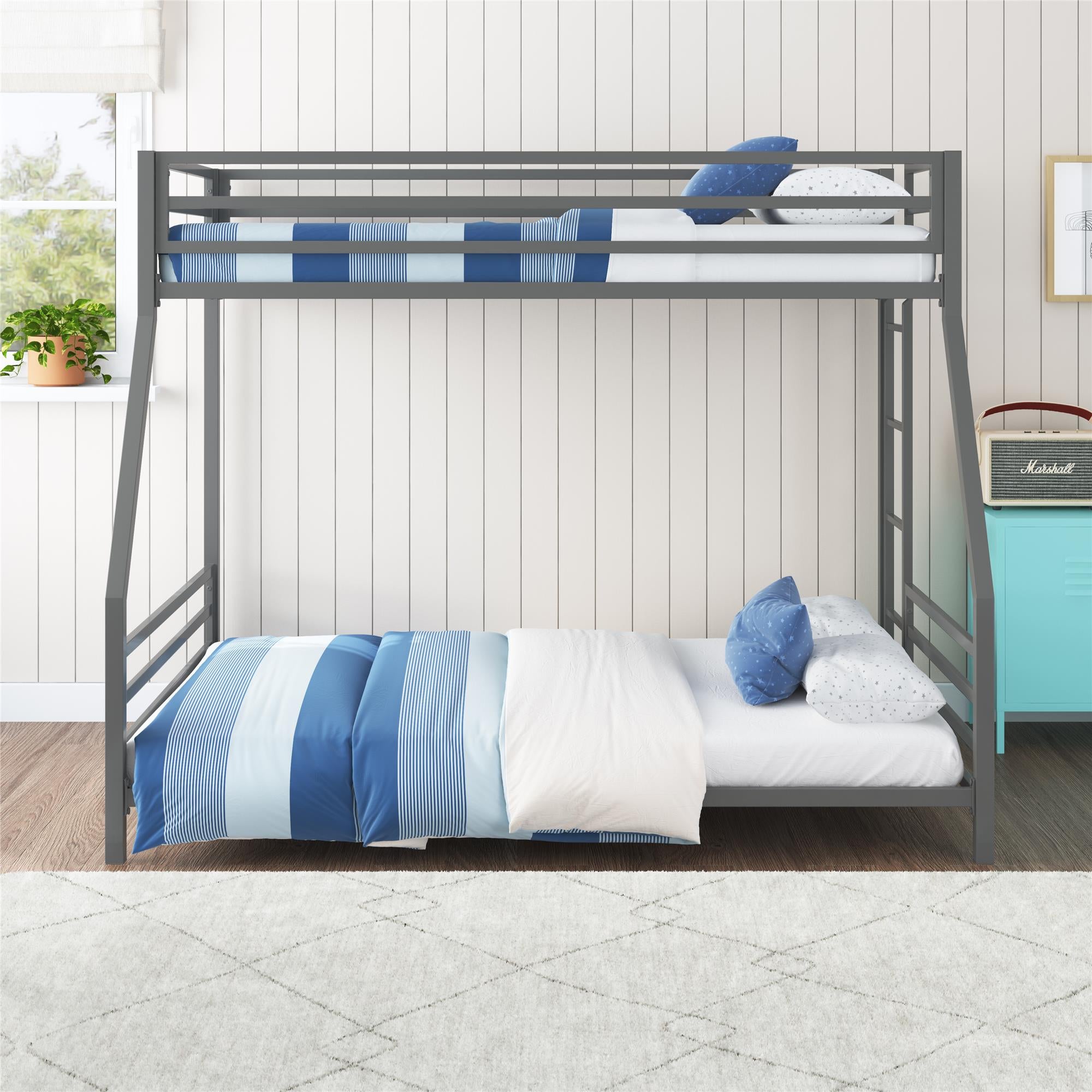 Signature Sleep Coen Metal Bunk Bed - Silver - Twin-Over-Full