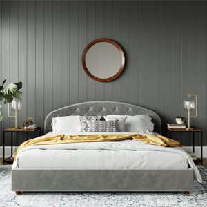 DHP Ilena Upholstered Bed Frame - Light Gray - King