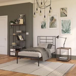 RealRooms Praxis Metal Bed - Black - Twin