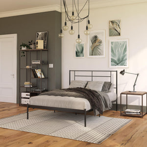 RealRooms Praxis Metal Bed - Black - Queen