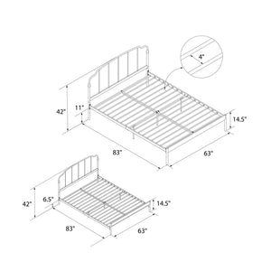 RealRooms Camie Metal Bed - White - Queen