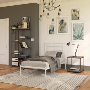 RealRooms Praxis Metal Bed - White - Twin