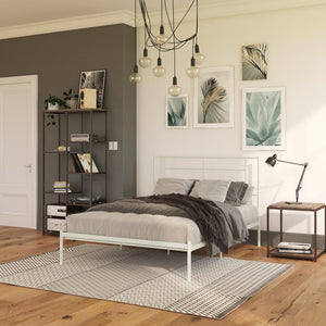RealRooms Praxis Metal Bed - White - Full