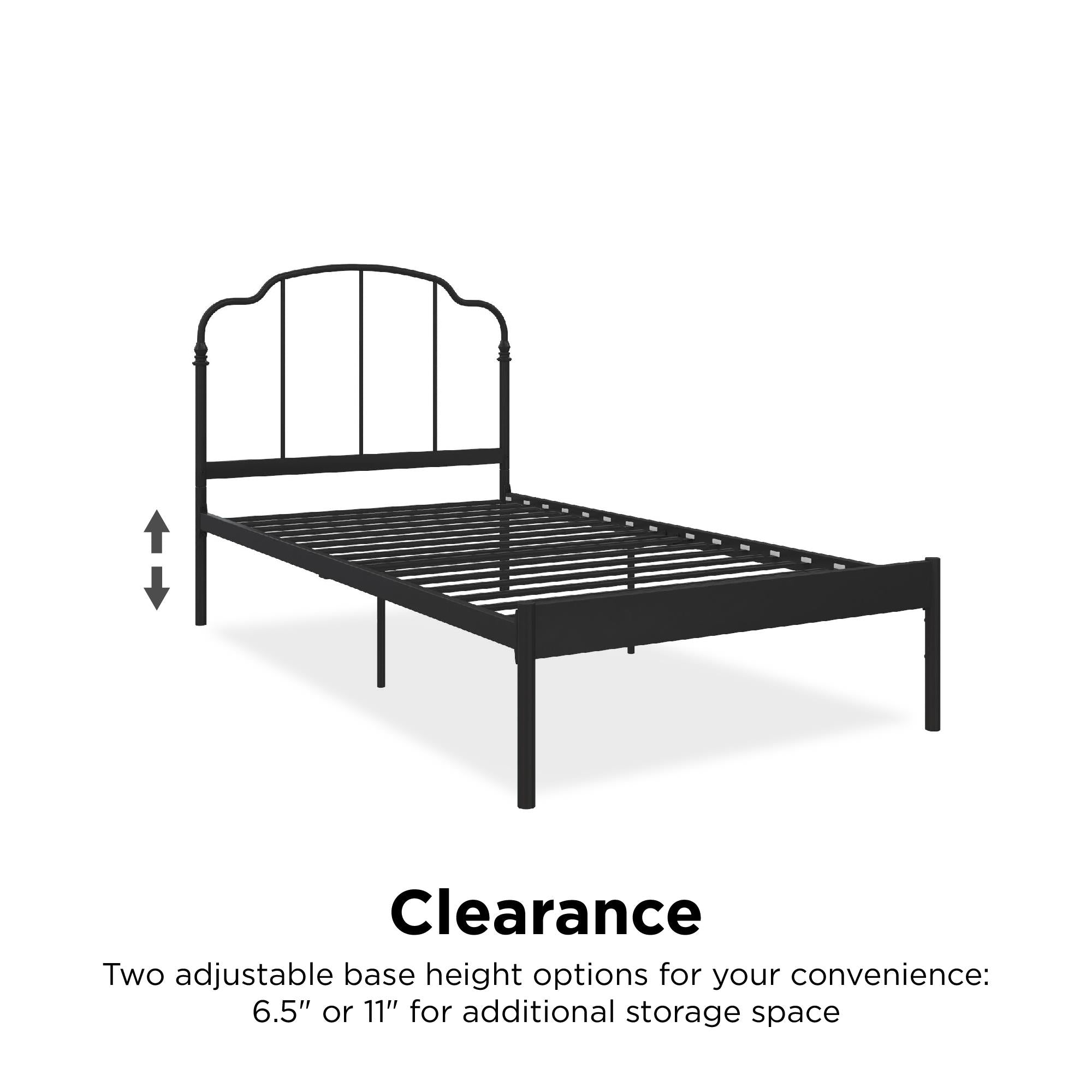 RealRooms Camie Metal Bed - Black - Twin