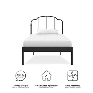 RealRooms Camie Metal Bed - Black - Twin