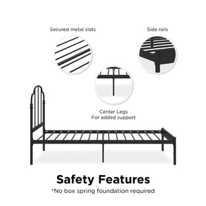 RealRooms Camie Metal Bed - Black - Twin