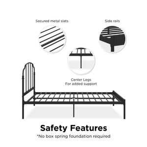 RealRooms Camie Metal Bed - Black - Full