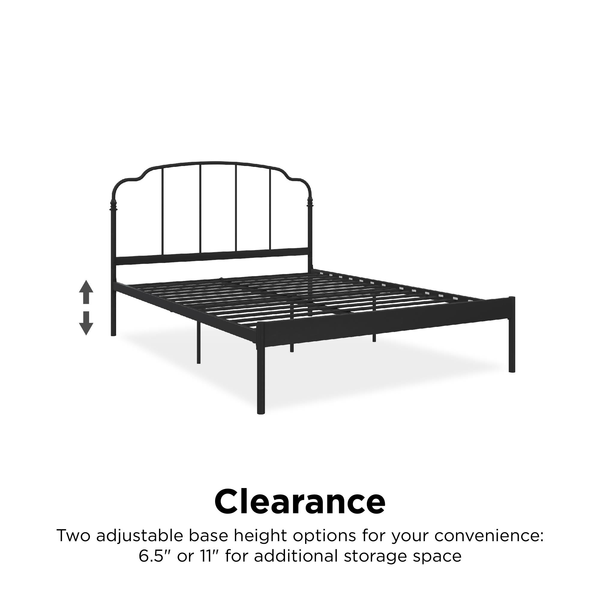 RealRooms Camie Metal Bed - Black - Full