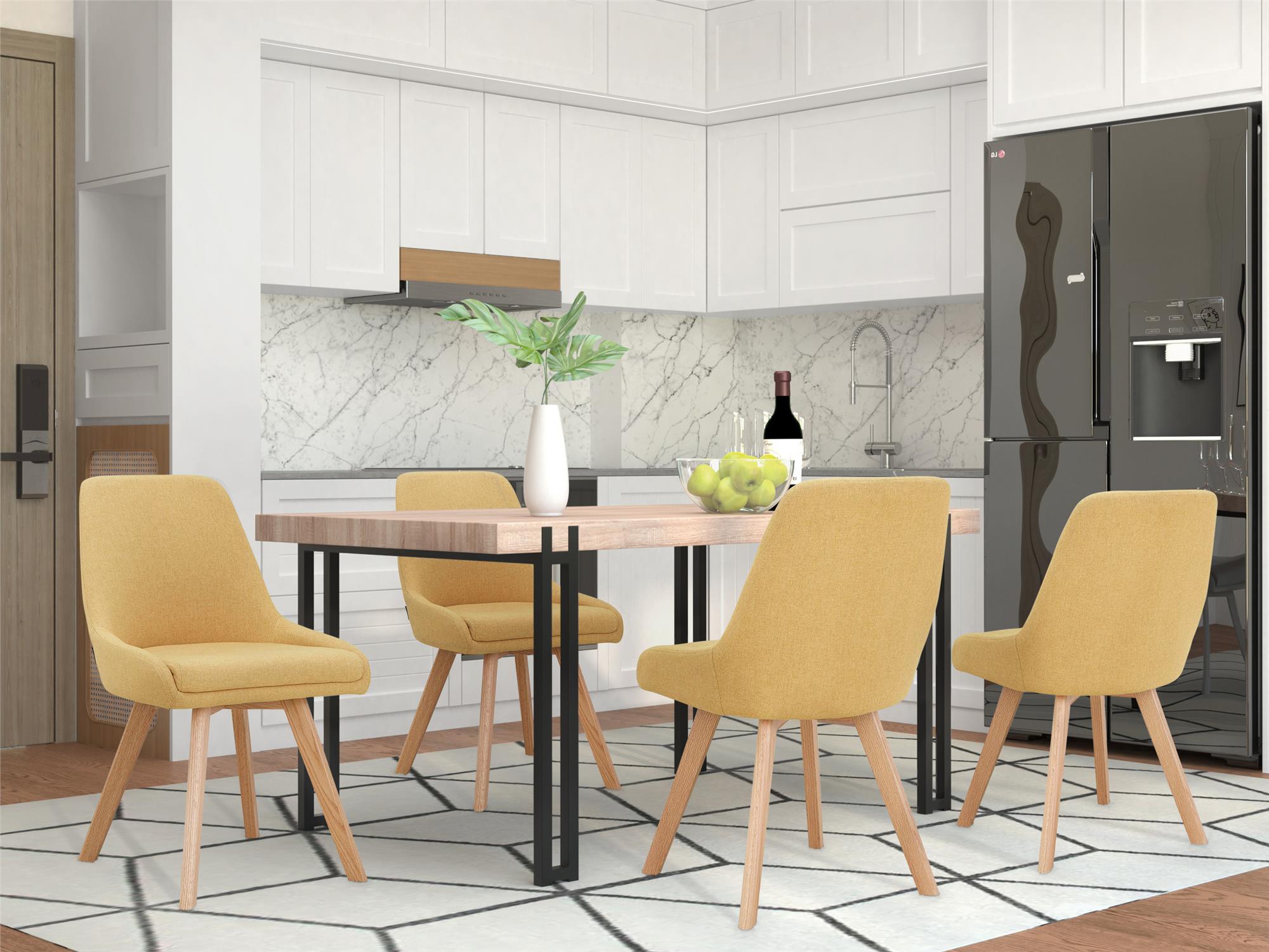 Ren Home Thora Dining Chair, Set of 2 - Mustard Yellow - Set of 2