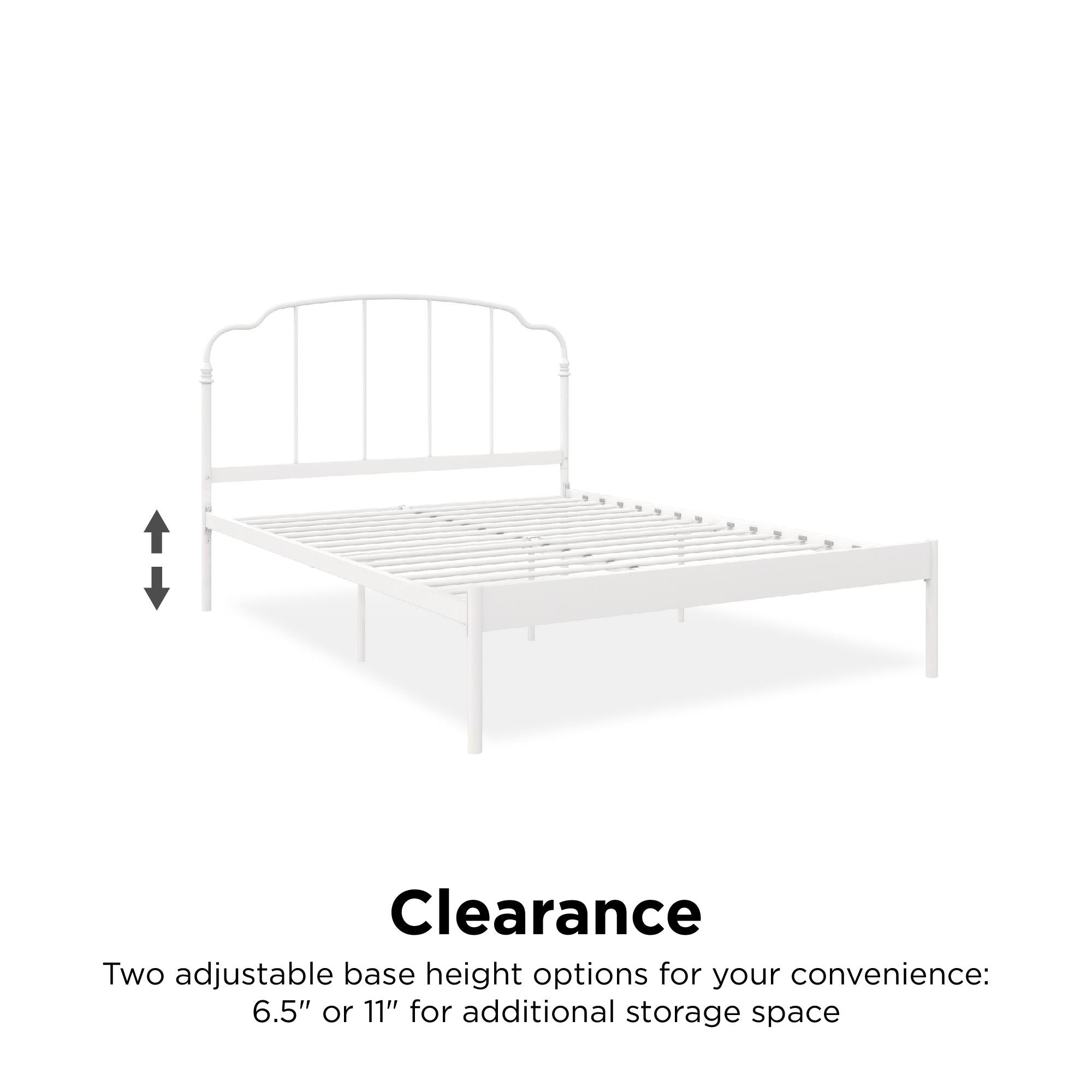 RealRooms Camie Metal Bed - White - Full