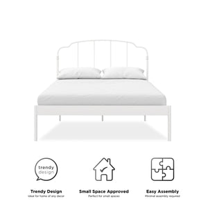 RealRooms Camie Metal Bed - White - Full
