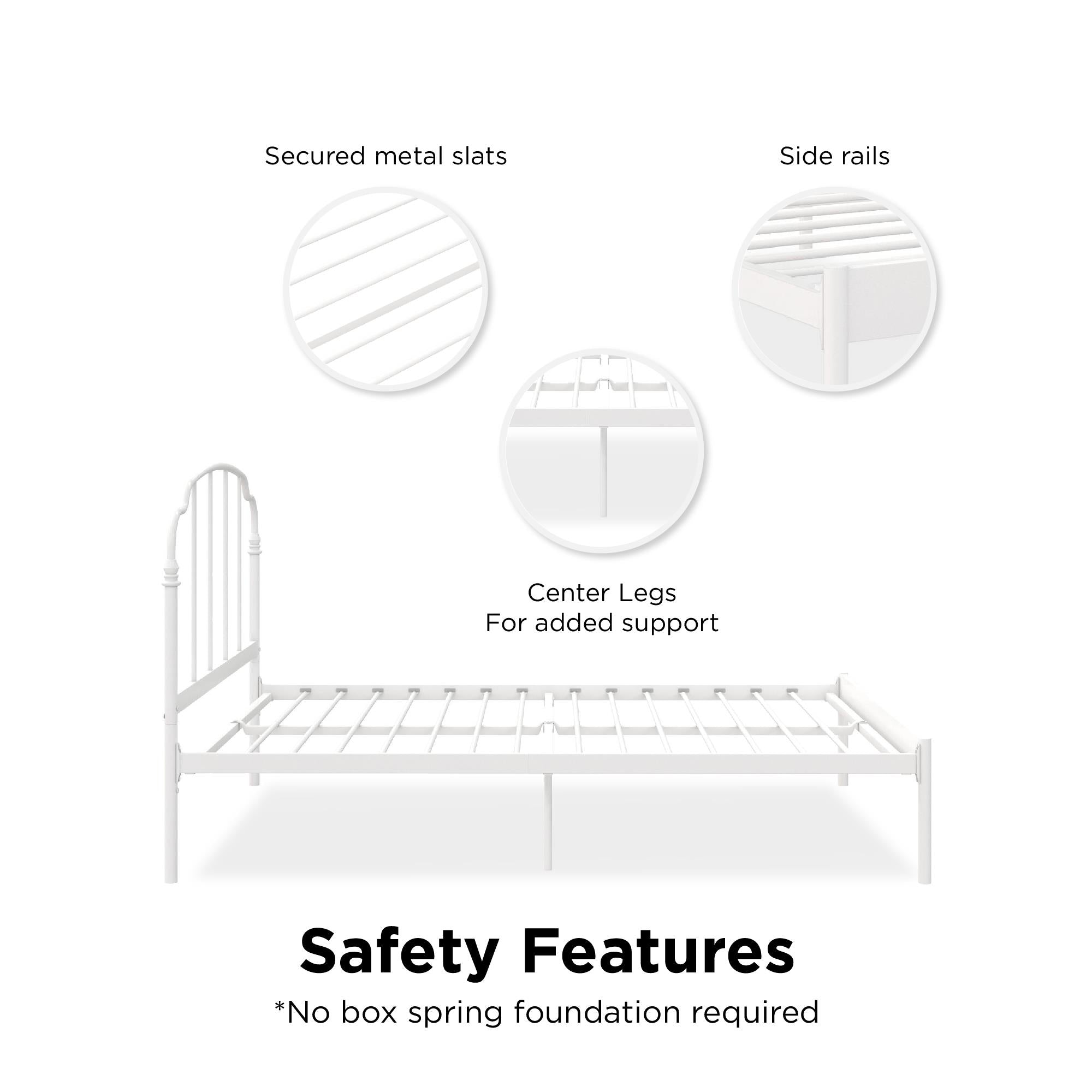 RealRooms Camie Metal Bed - White - Full