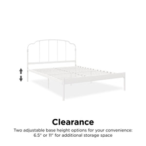 RealRooms Camie Metal Bed - White - Queen