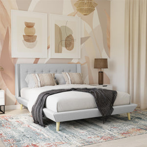 DHP Aliyah Upholstered Bed Frame - Light Gray - Queen