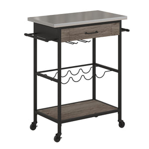 Novogratz Nora Multifunctional Kitchen Cart - Black