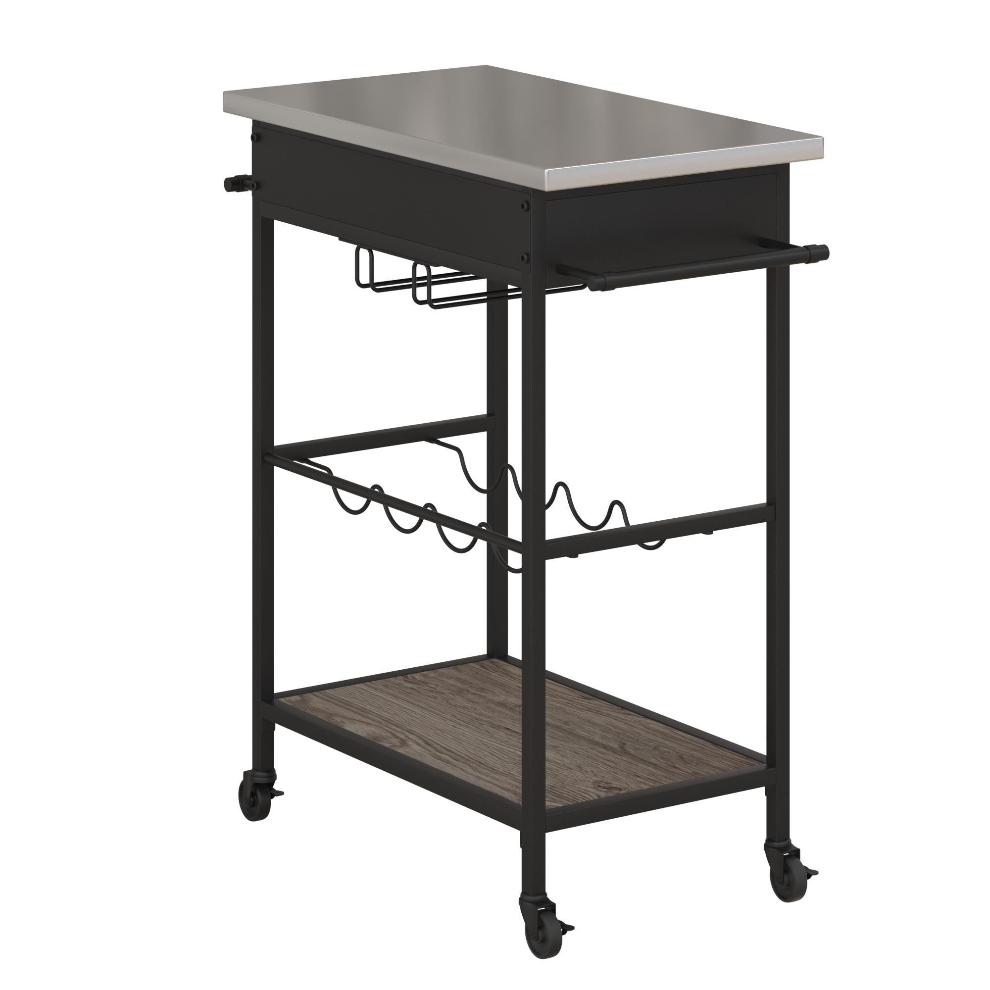 Novogratz Nora Multifunctional Kitchen Cart - Black